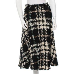 Dries van Noten Wool Plaid Midi Skirt